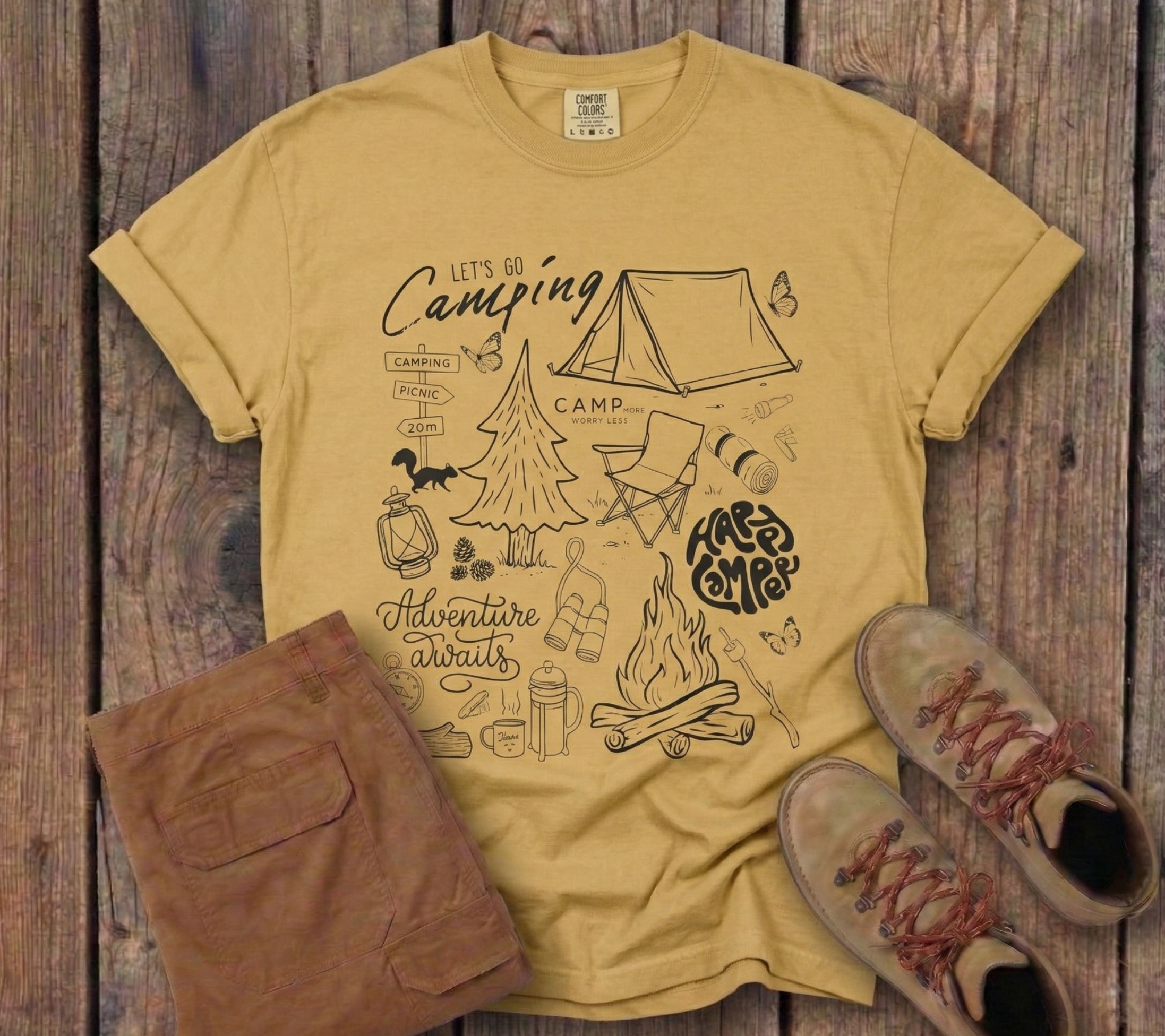 Let's Go Camping — Outdoor Adventure Graphic Tee