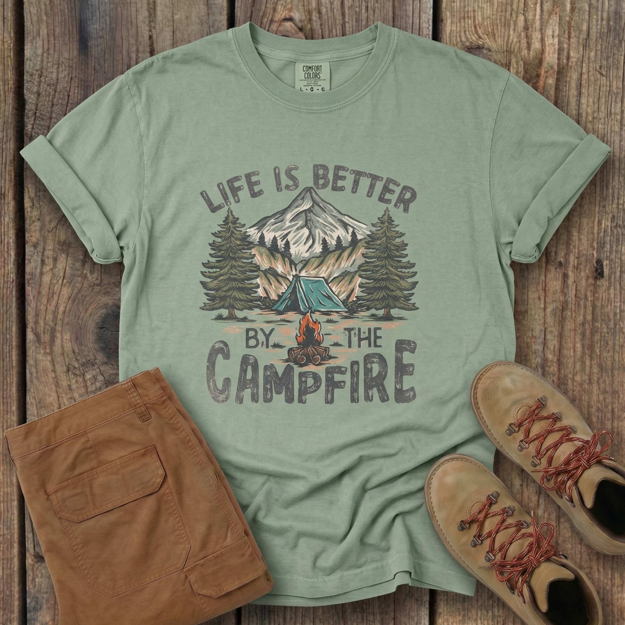 Campfire T-Shirt — "Life Is Better By The Campfire" Outdoor Camping Tee