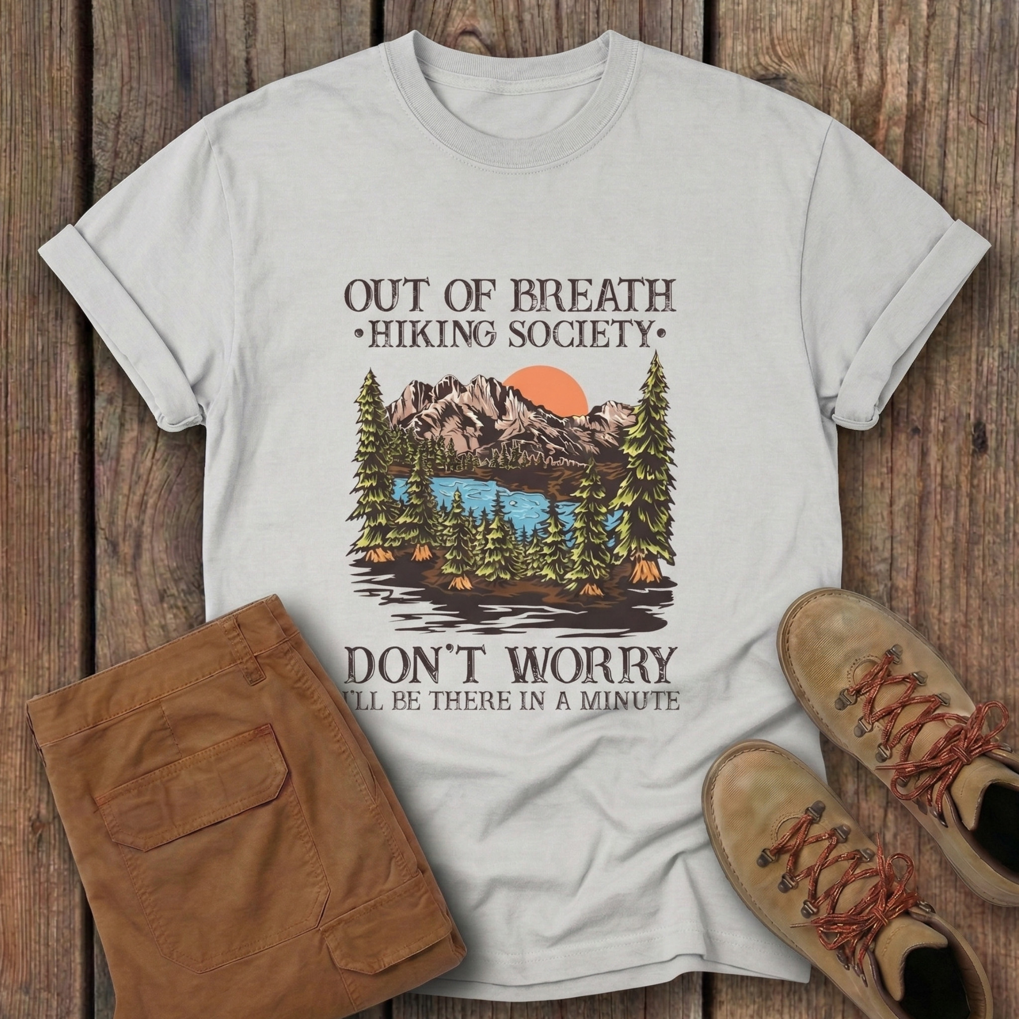 Out of Breath Hiking Society - Mountain Lake Graphic Tee