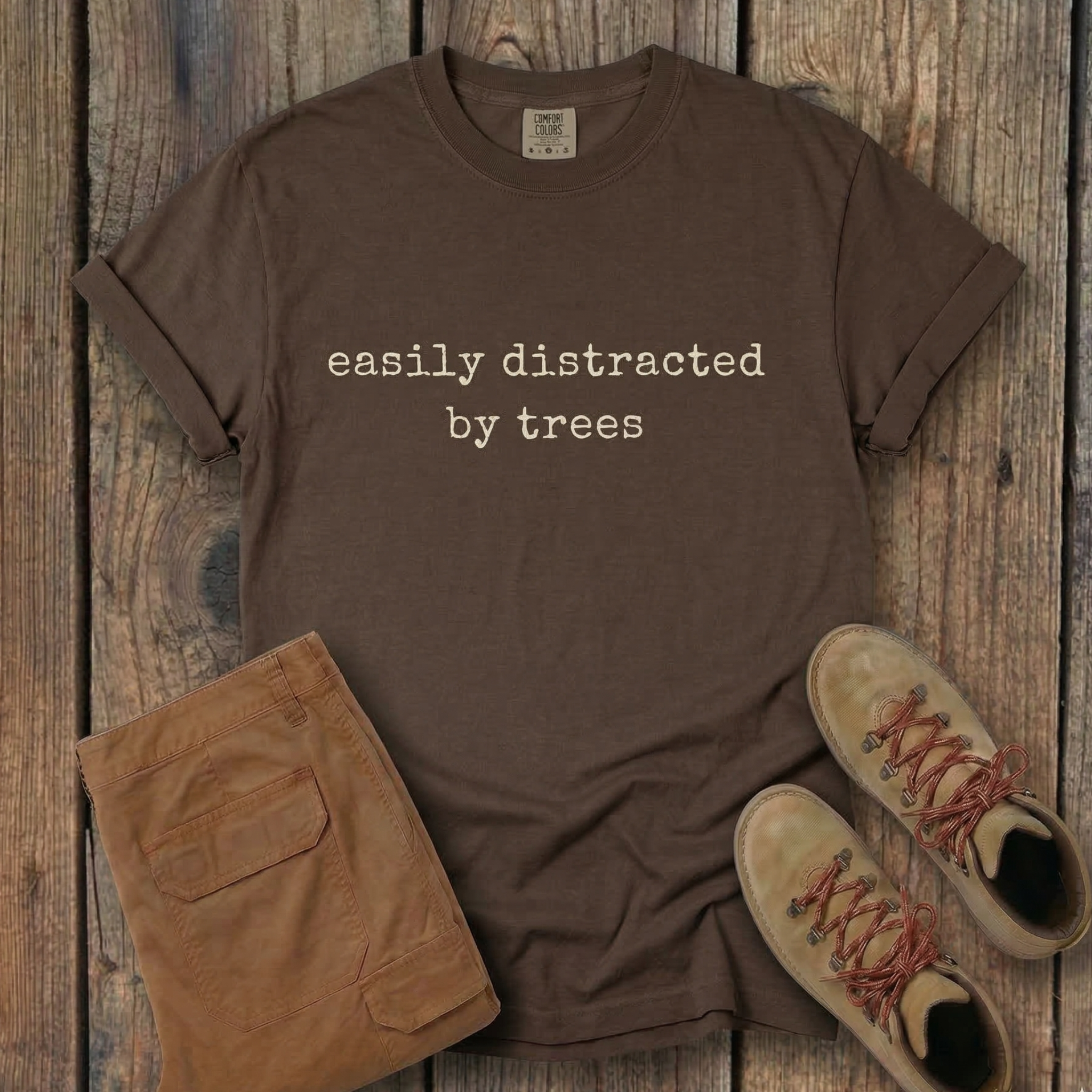 Easily Distracted By Trees Minimal Nature Tee