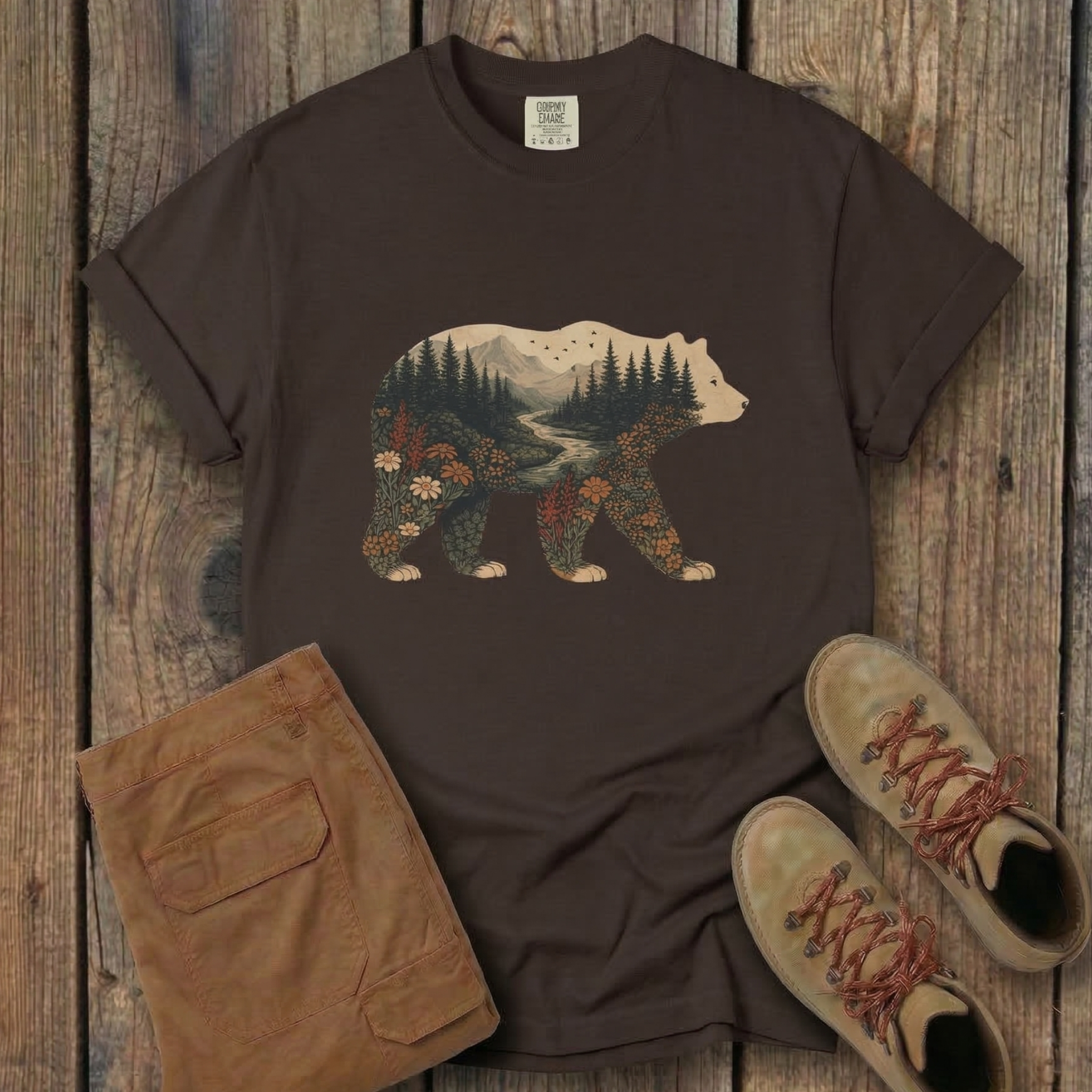 Hiking Flower Bear Tee