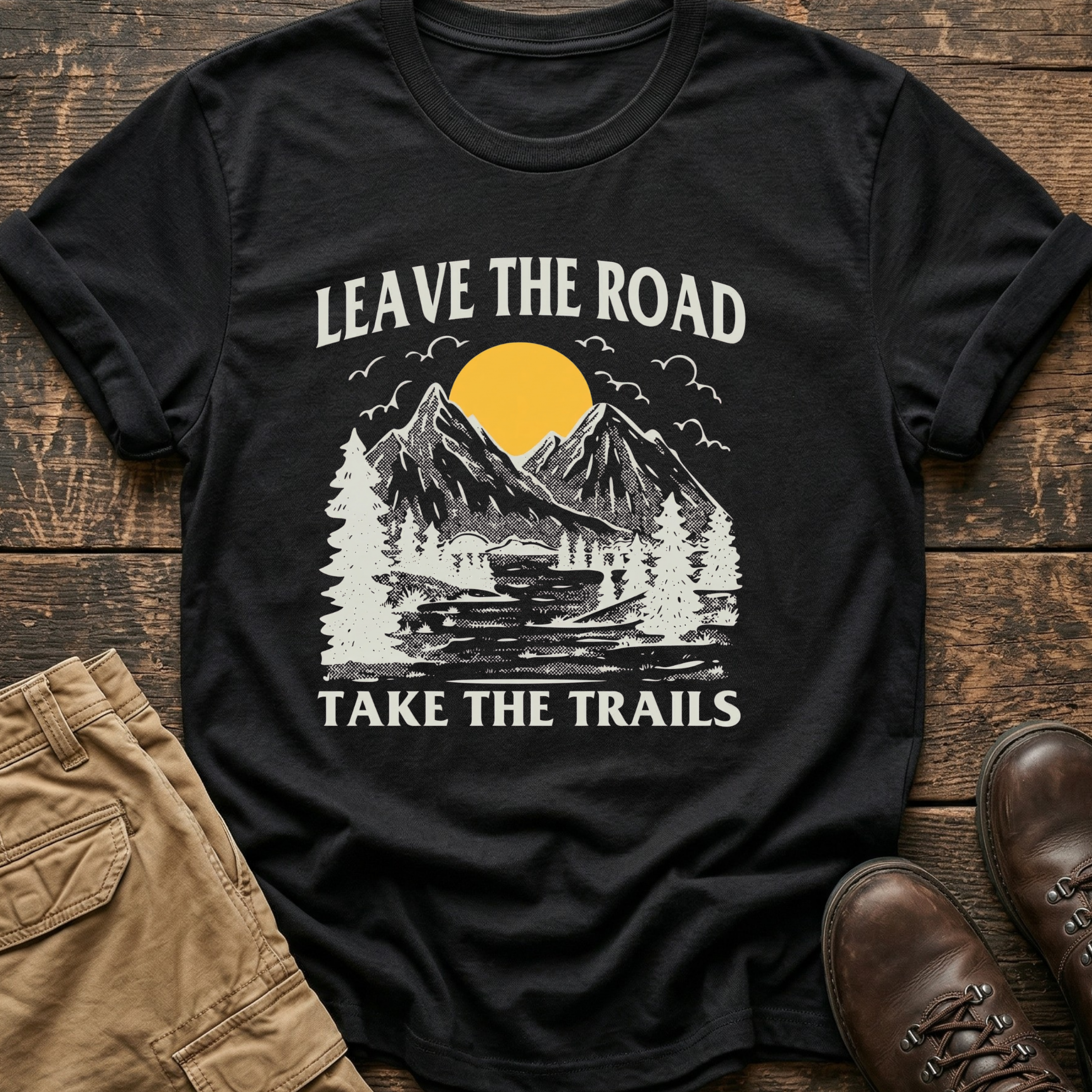 Leave The Road Take The Trails Hiking Tee