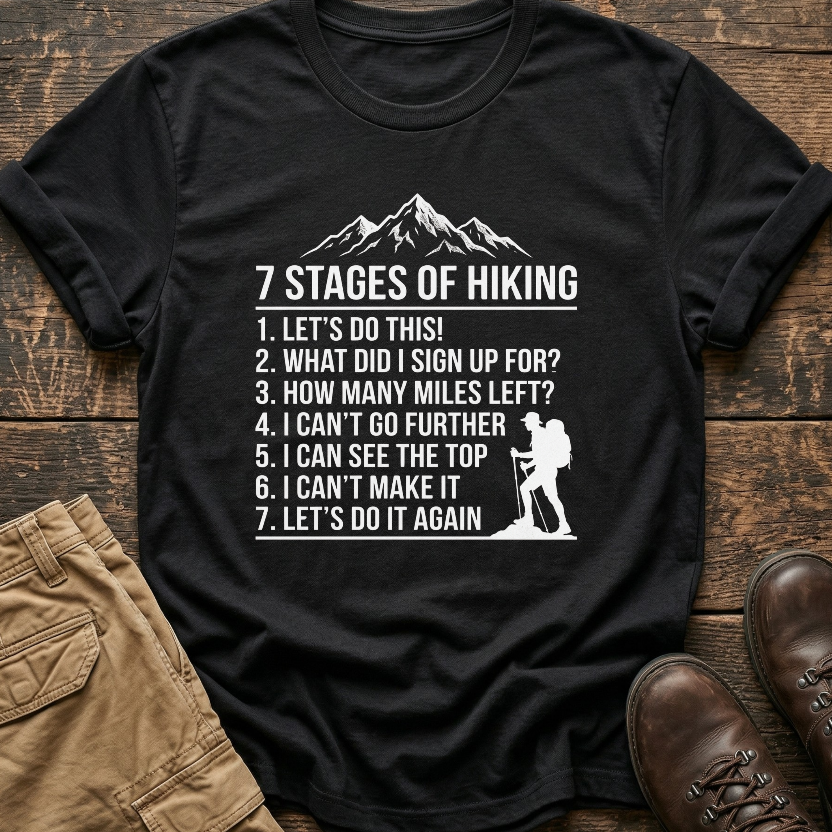 7 Stages of Hiking Tee