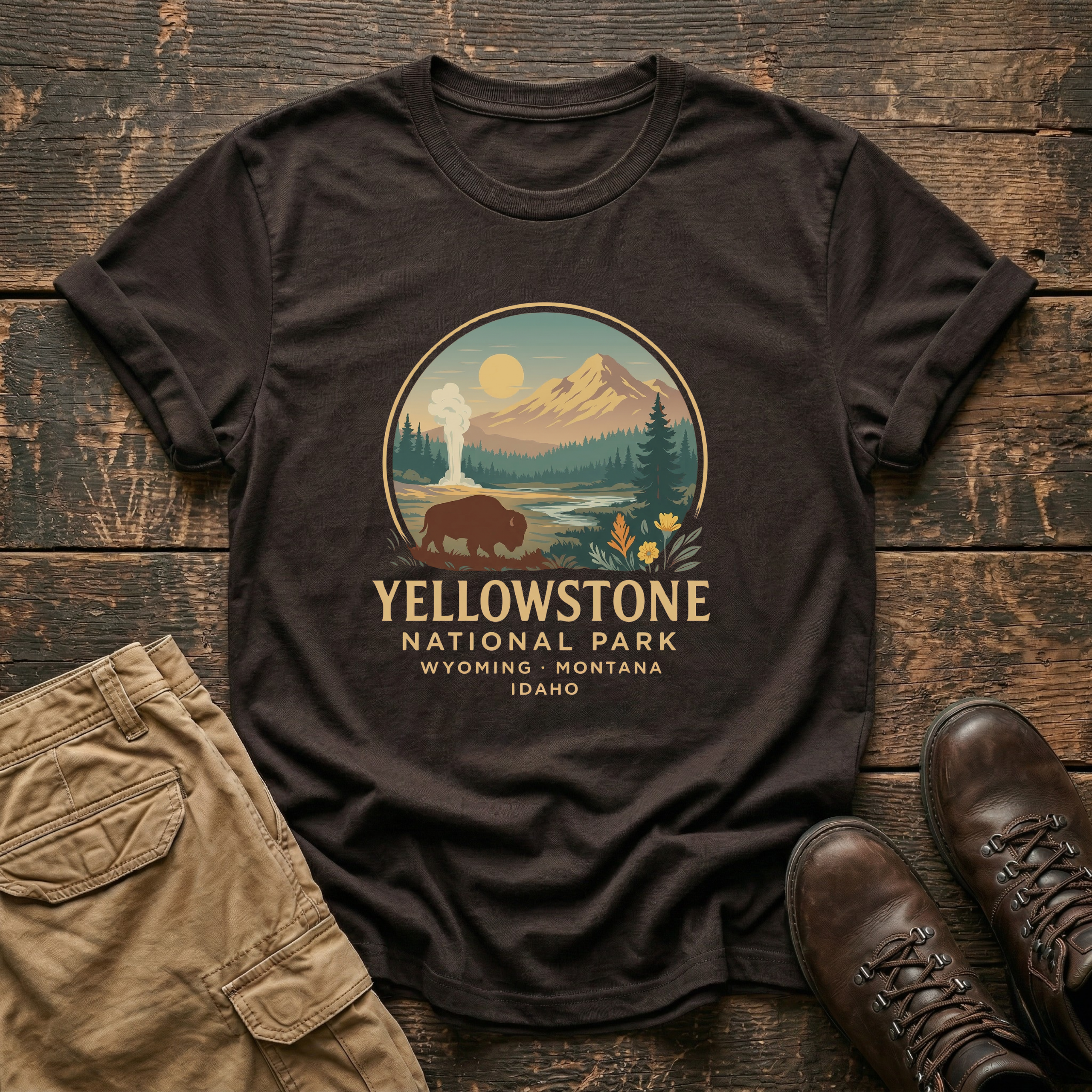 Yellowstone National Park Hiking Tee