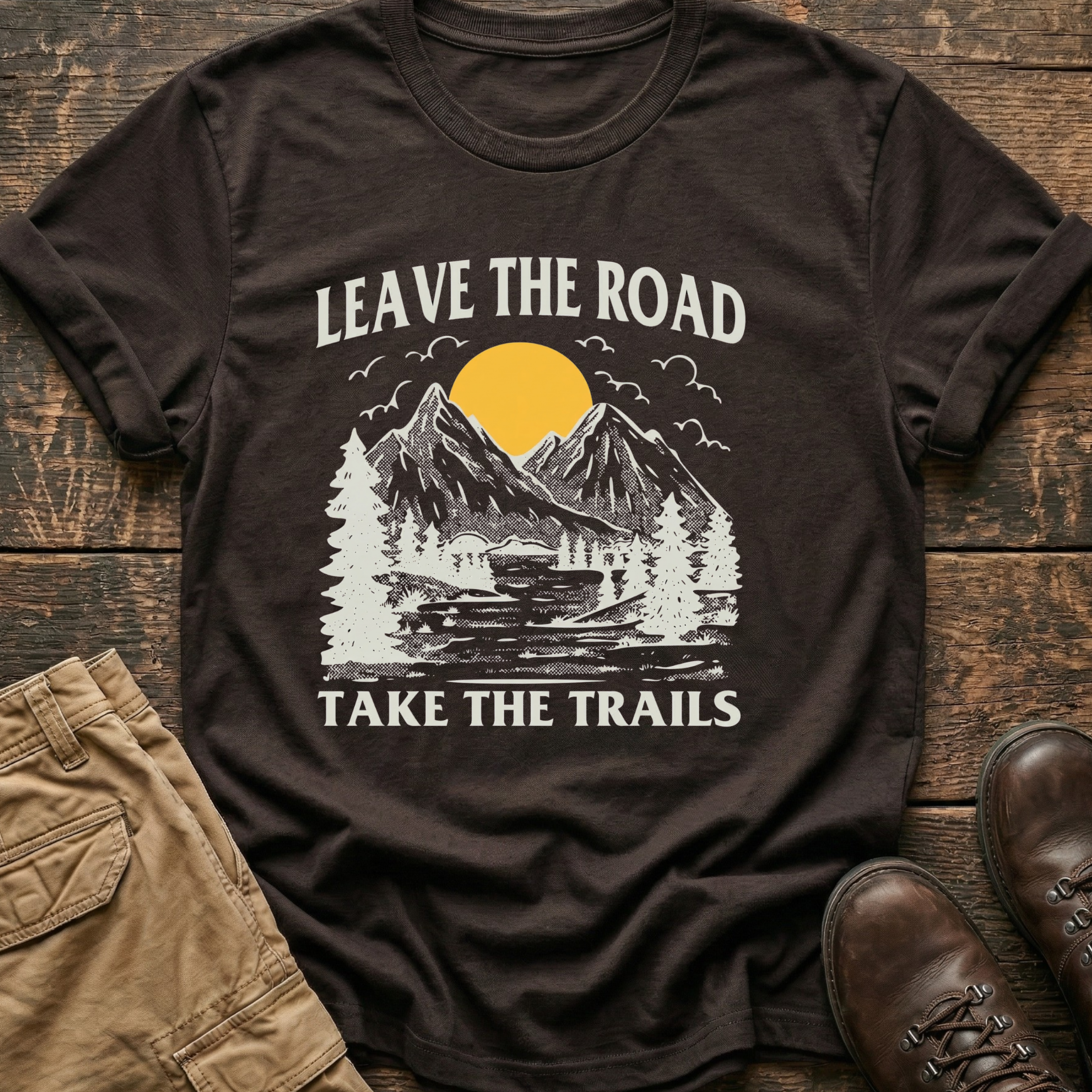 Leave The Road Take The Trails Hiking Tee