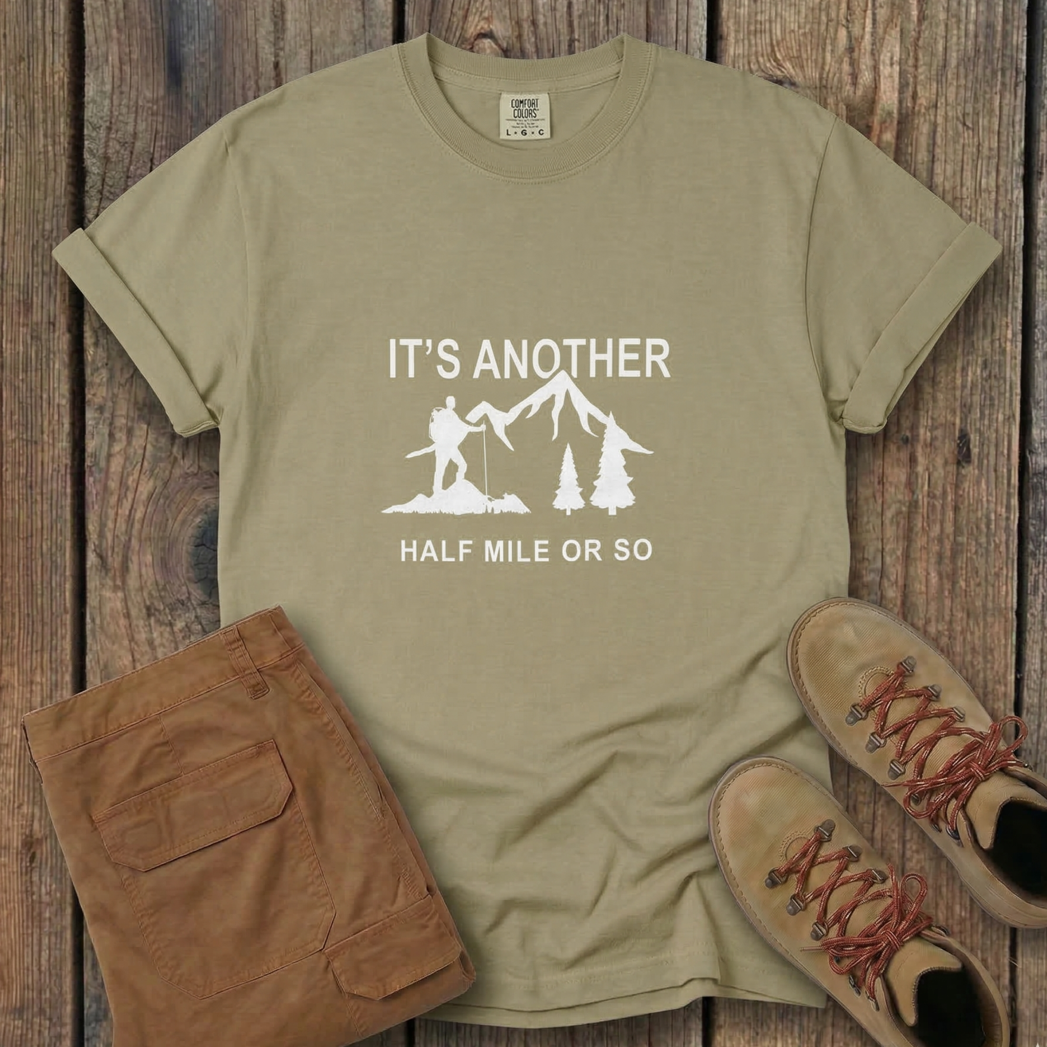 It's Another Half Mile Or So — Mountain Camping Retro Tee