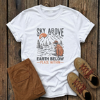 Sky Above Earth Below Mountain T-Shirt — Outdoors Hiking Adventure Tee
