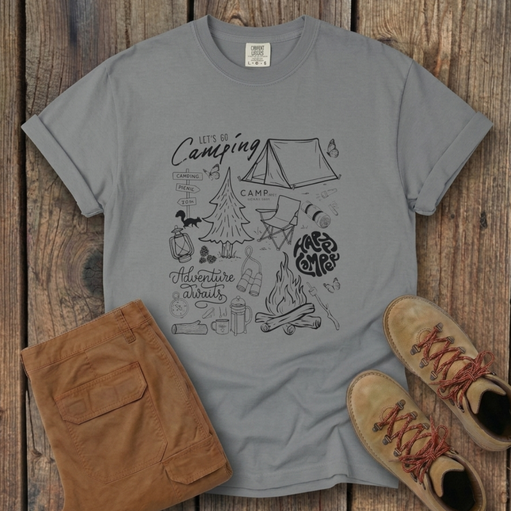 Let's Go Camping — Outdoor Adventure Graphic Tee