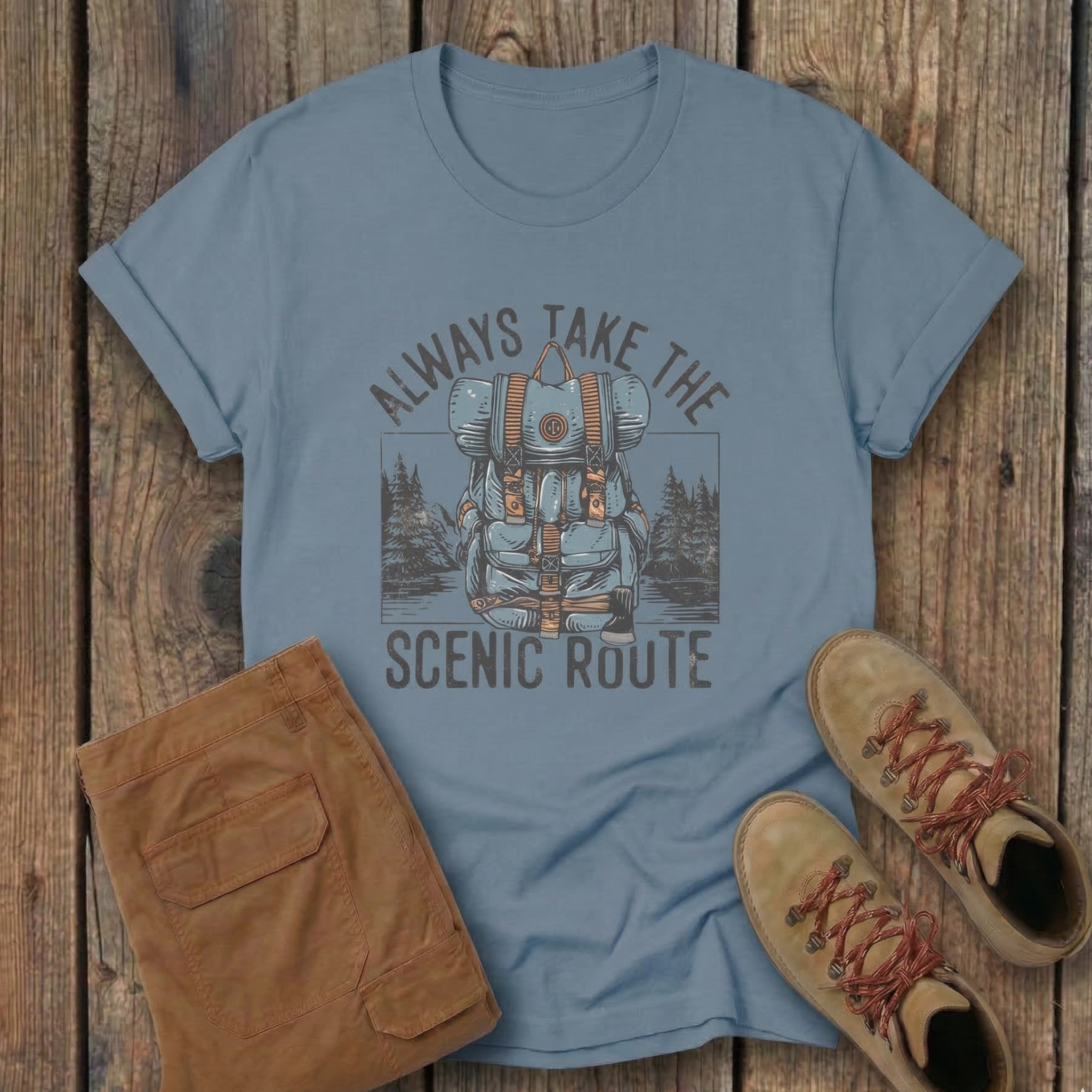 Scenic Route T-Shirt — Backpacking Adventure Graphic Tee