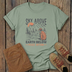 Sky Above Earth Below Mountain T-Shirt — Outdoors Hiking Adventure Tee