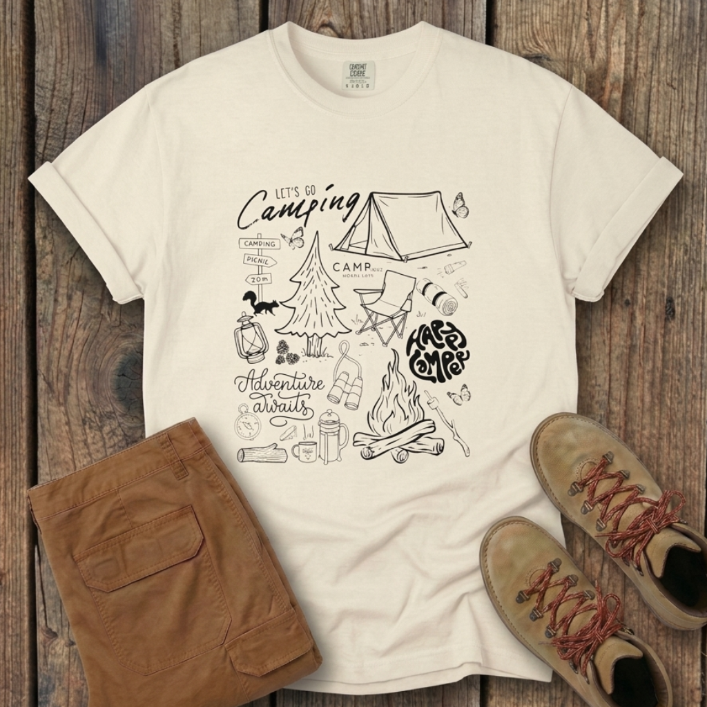 Let's Go Camping — Outdoor Adventure Graphic Tee