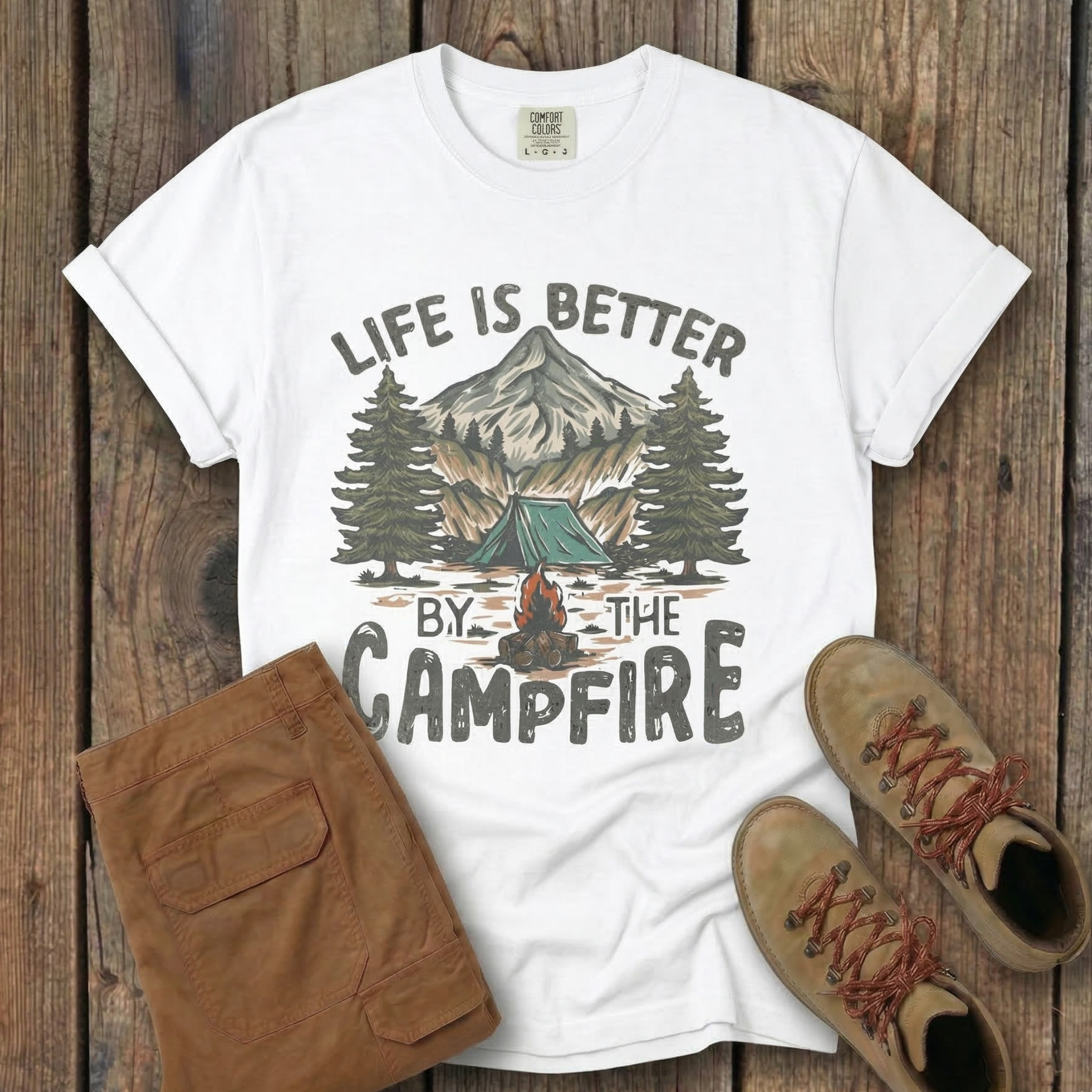 Campfire T-Shirt — "Life Is Better By The Campfire" Outdoor Camping Tee
