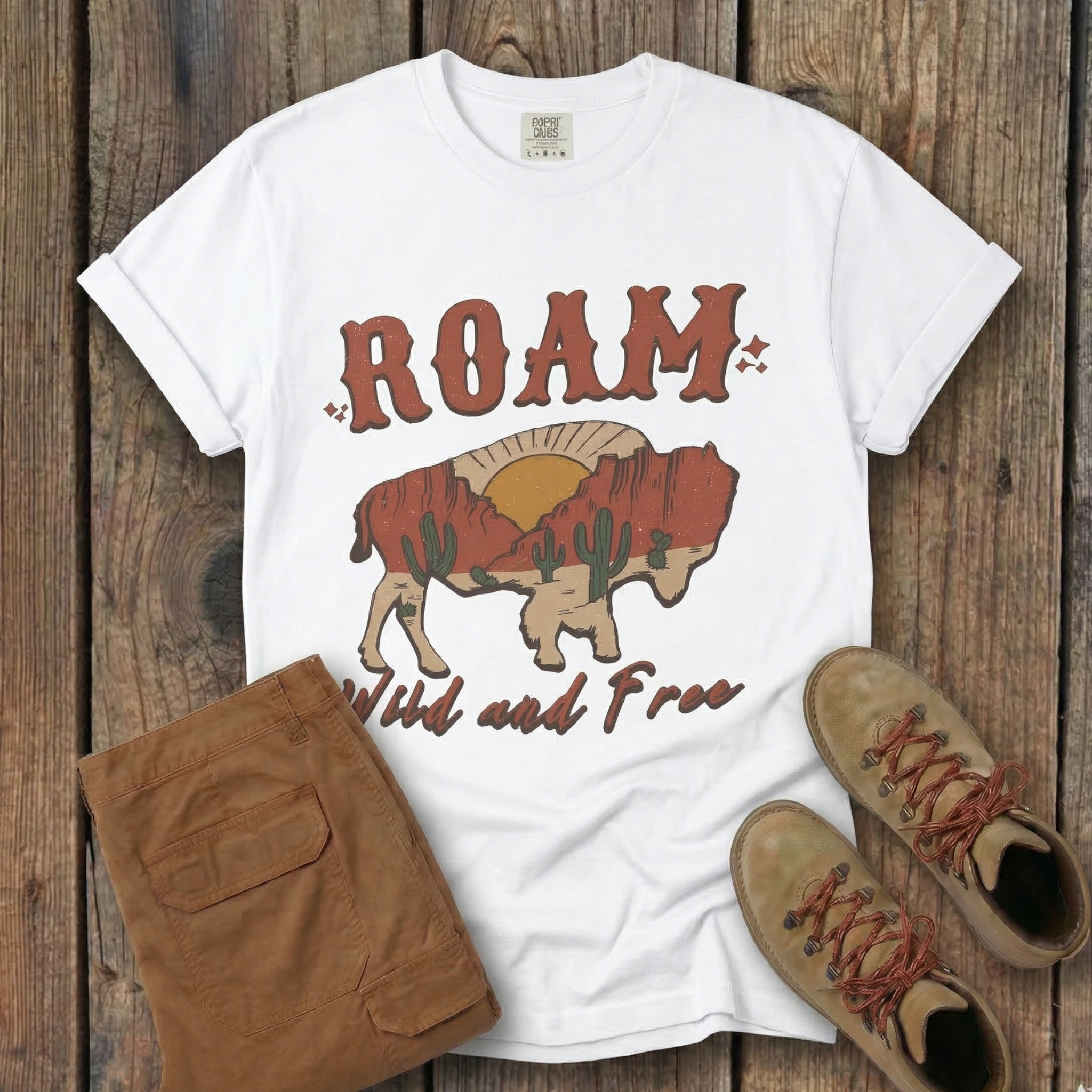 Roam Wild & Free Buffalo Tee