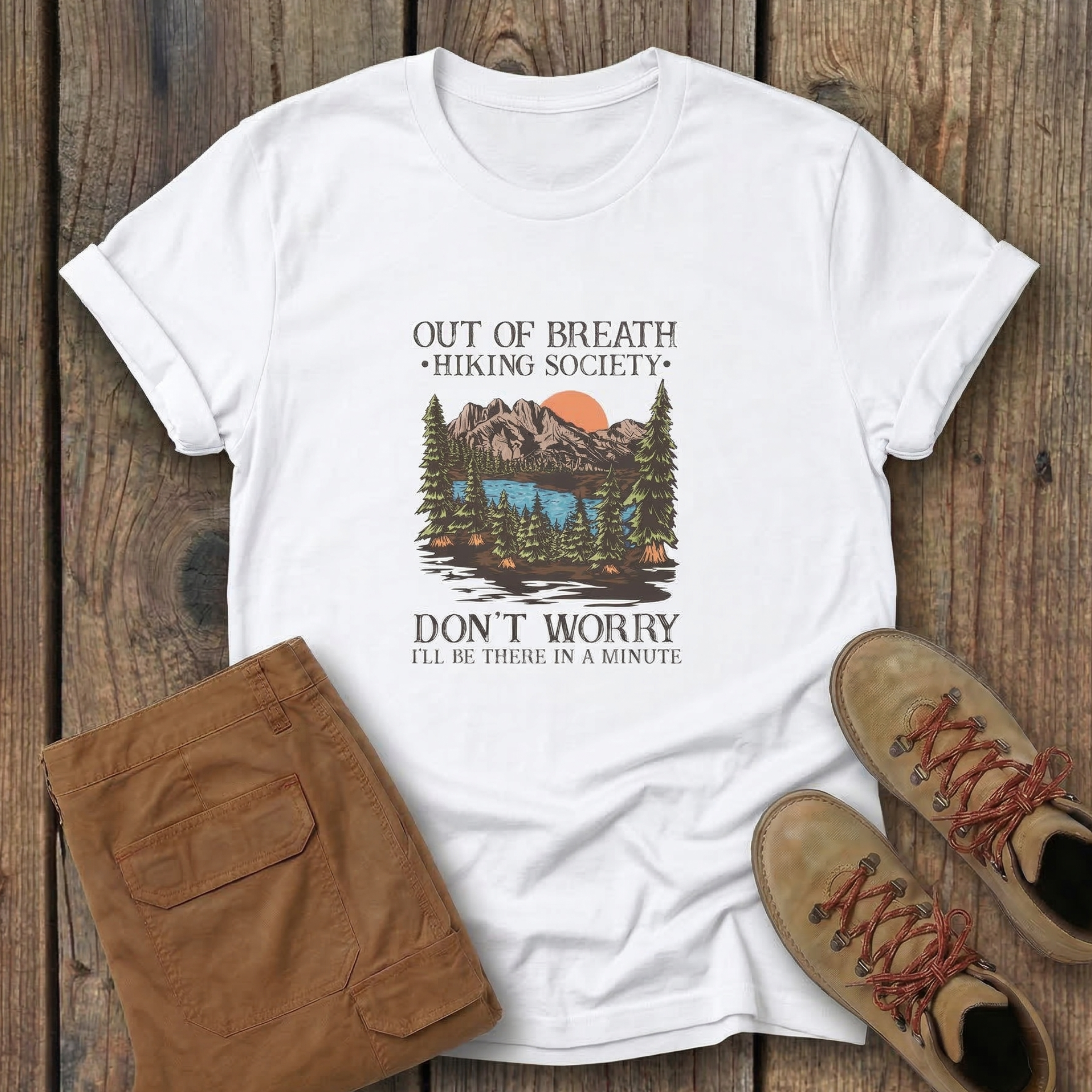 Out of Breath Hiking Society - Mountain Lake Graphic Tee
