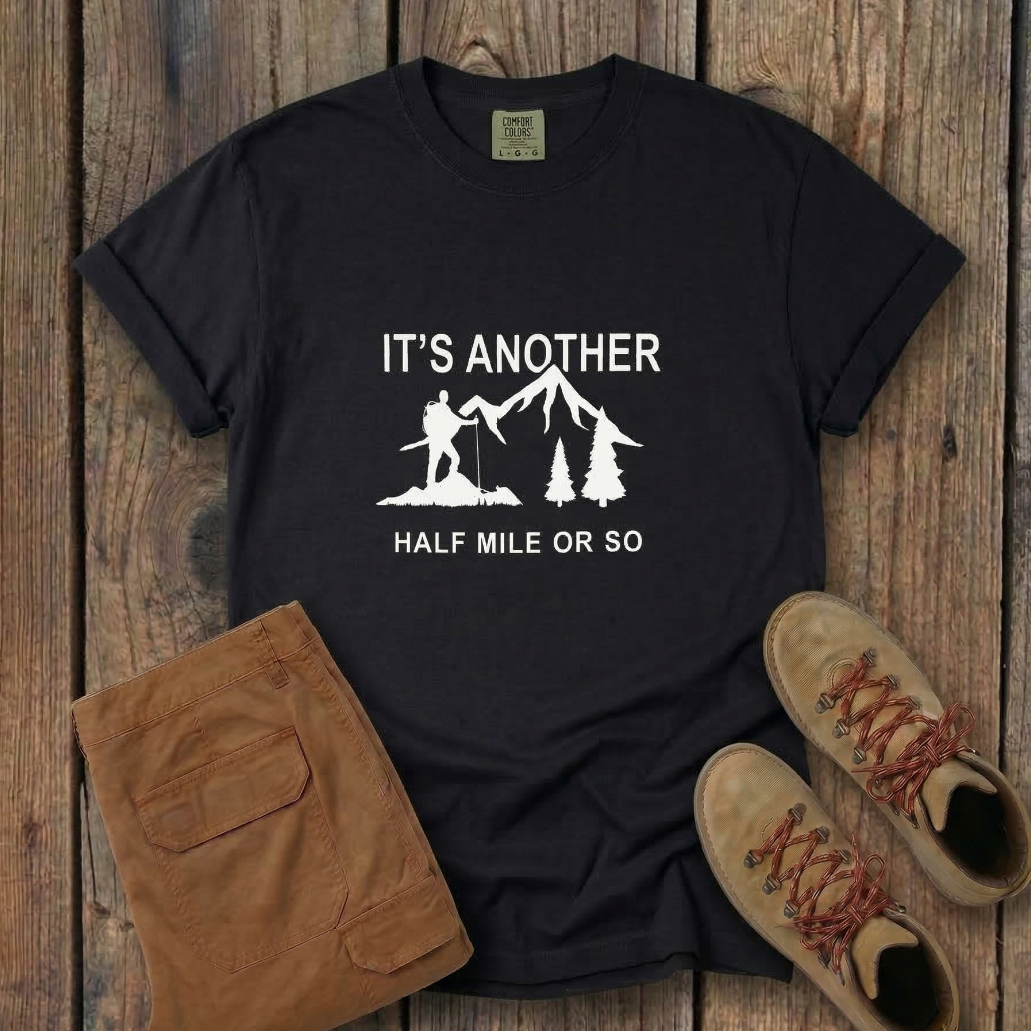 It's Another Half Mile Or So — Mountain Camping Retro Tee