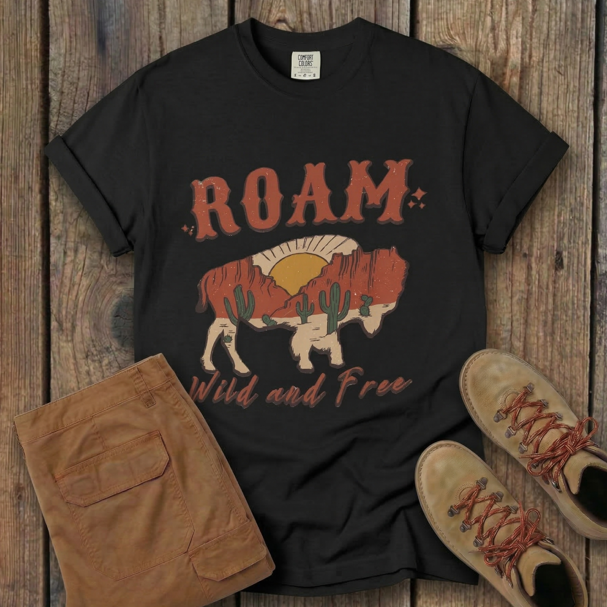 Roam Wild & Free Buffalo Tee