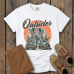 Outsider Hiking Tee — Vintage Boots Adventure Graphic T-Shirt