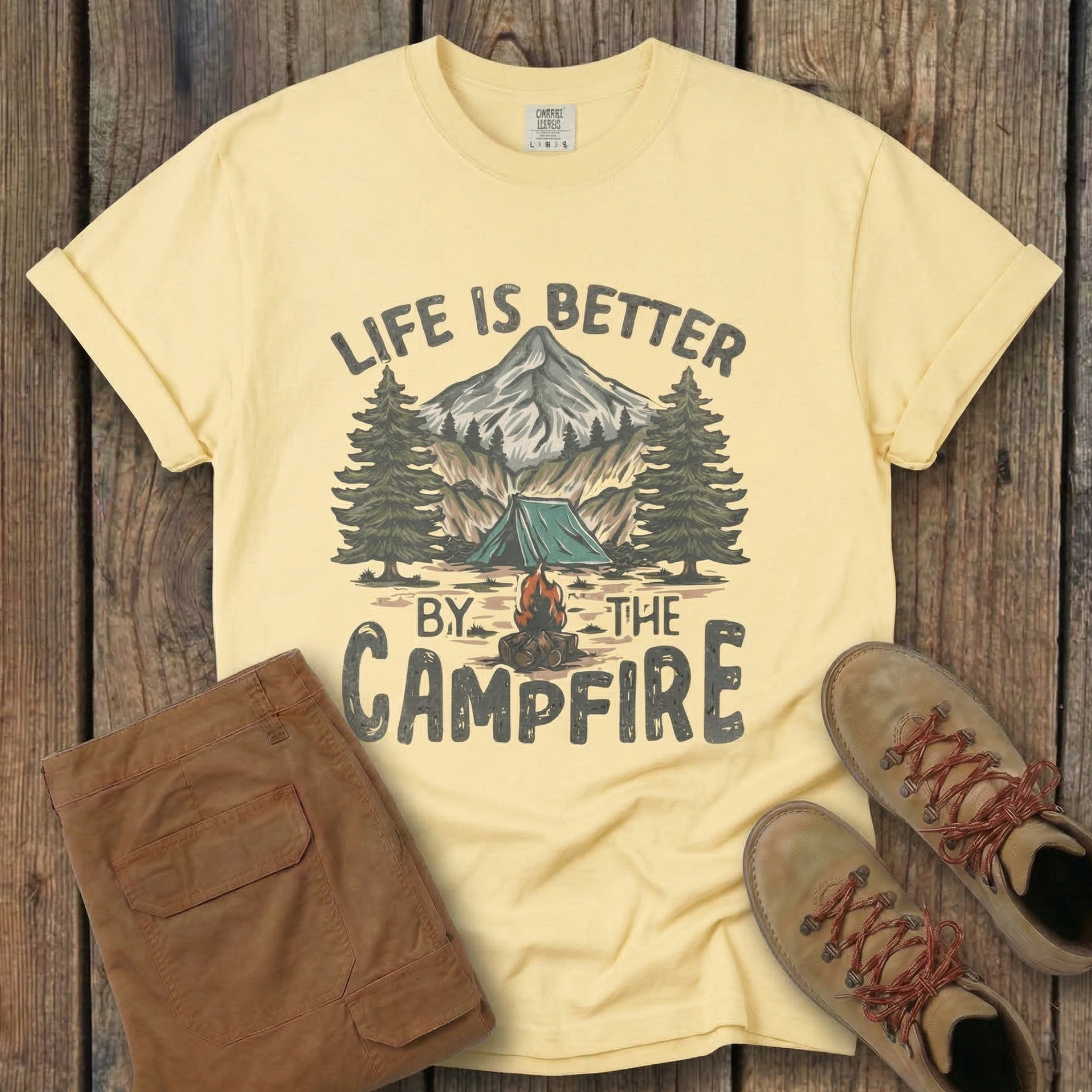 Campfire T-Shirt — "Life Is Better By The Campfire" Outdoor Camping Tee