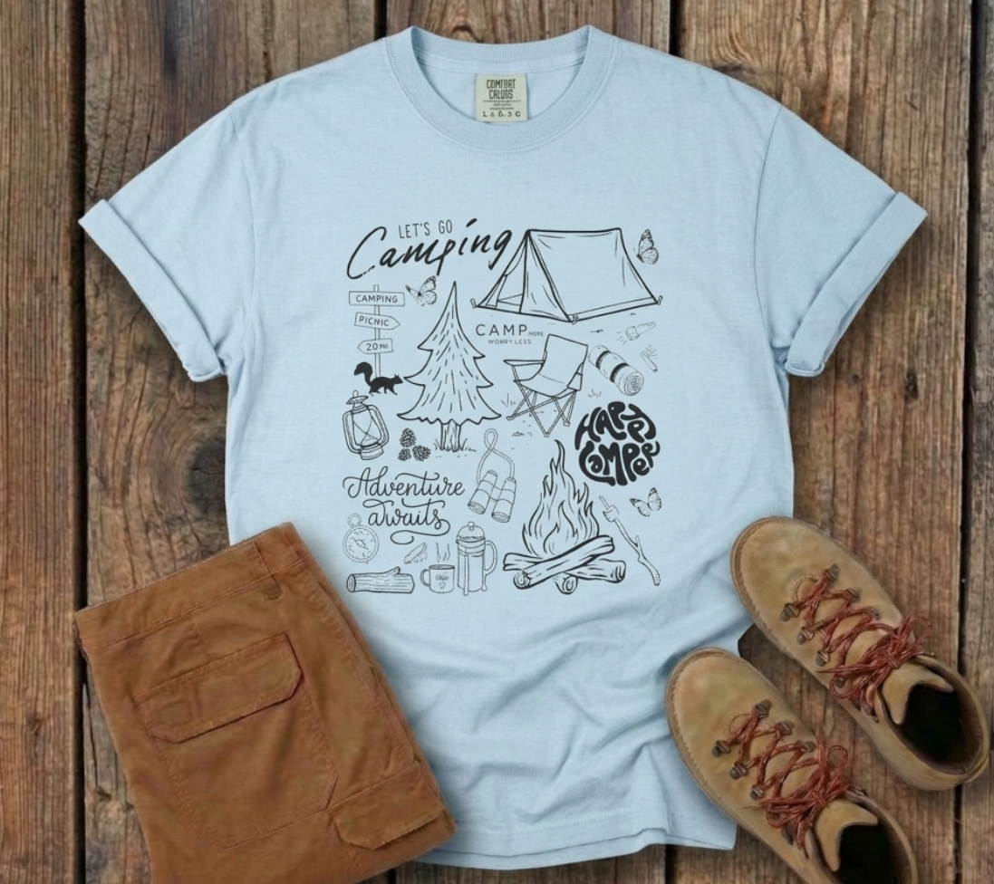 Let's Go Camping — Outdoor Adventure Graphic Tee