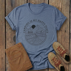 Camping Is My Happy Place T-Shirt — Outdoor Mountain Camping Graphic Tee