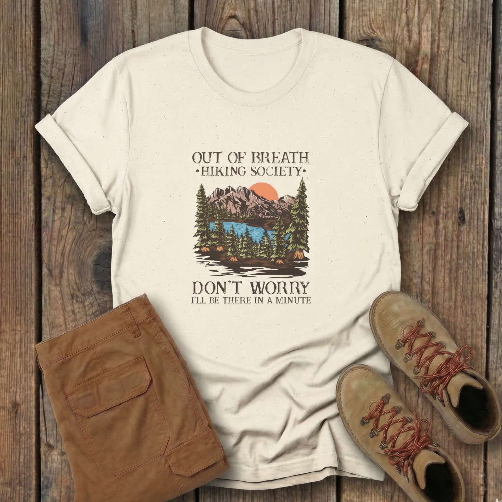 Out of Breath Hiking Society - Mountain Lake Graphic Tee