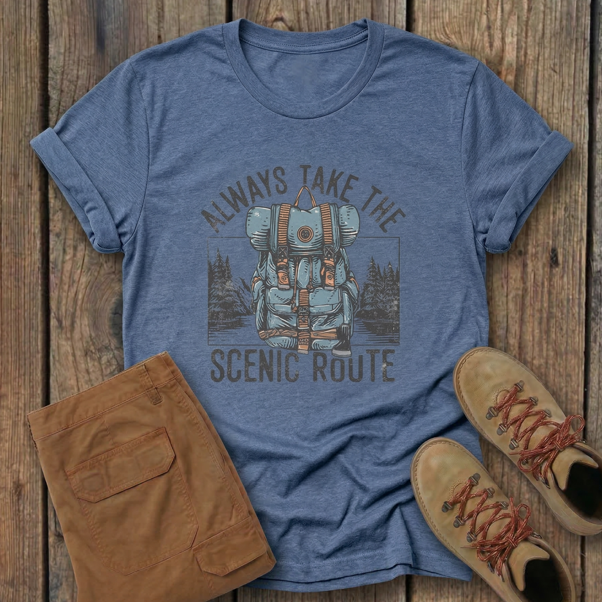 Scenic Route T-Shirt — Backpacking Adventure Graphic Tee
