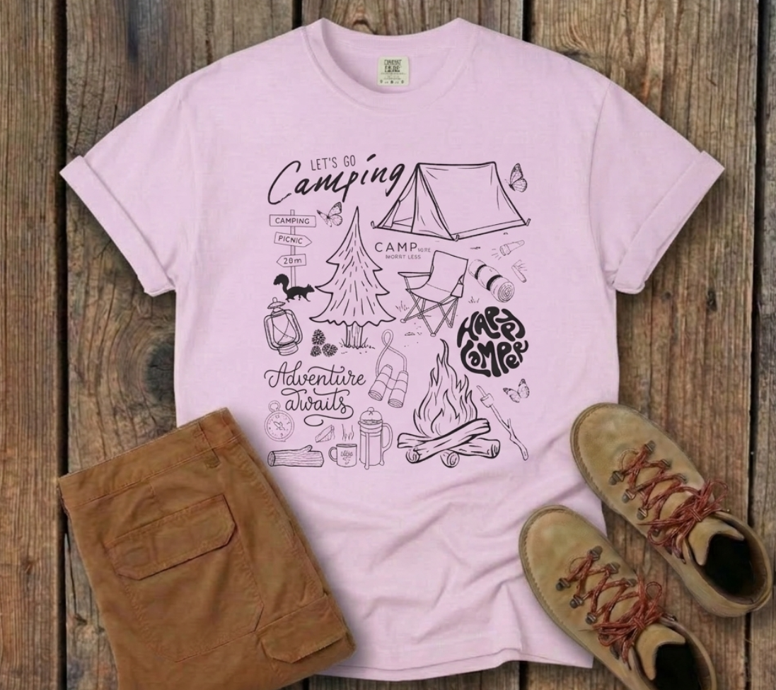 Let's Go Camping — Outdoor Adventure Graphic Tee