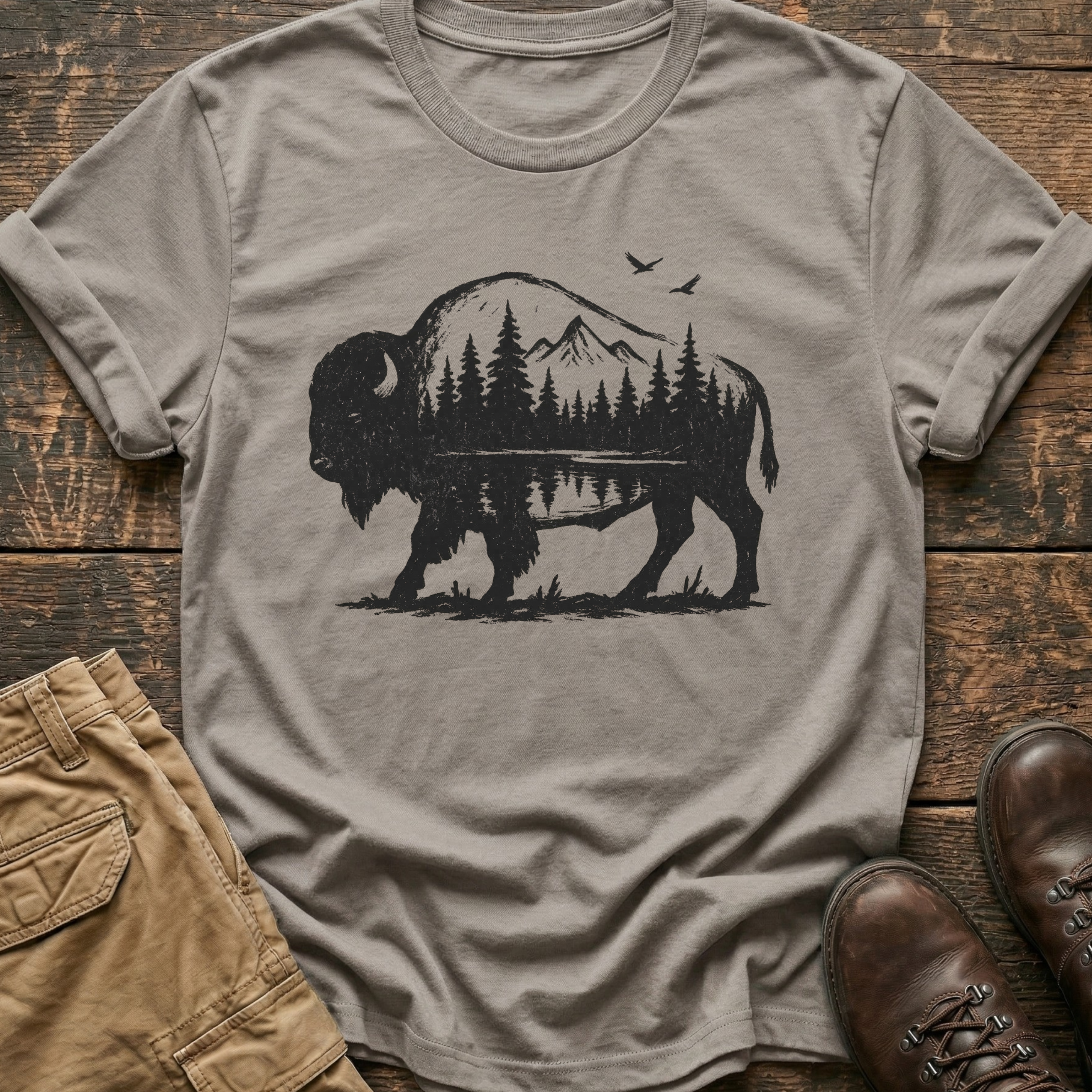 Bison Mountain Wildlife Tee