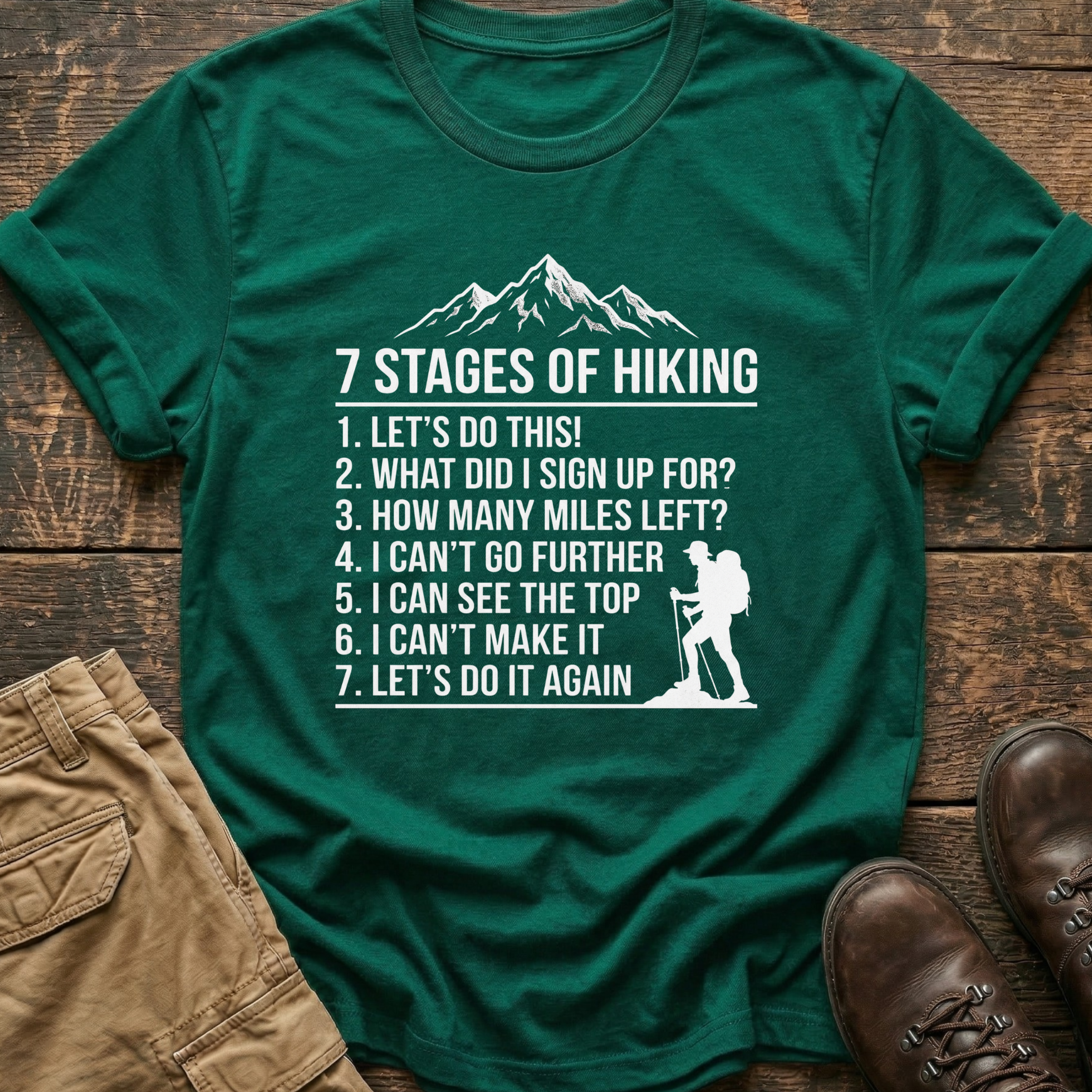 7 Stages of Hiking Tee