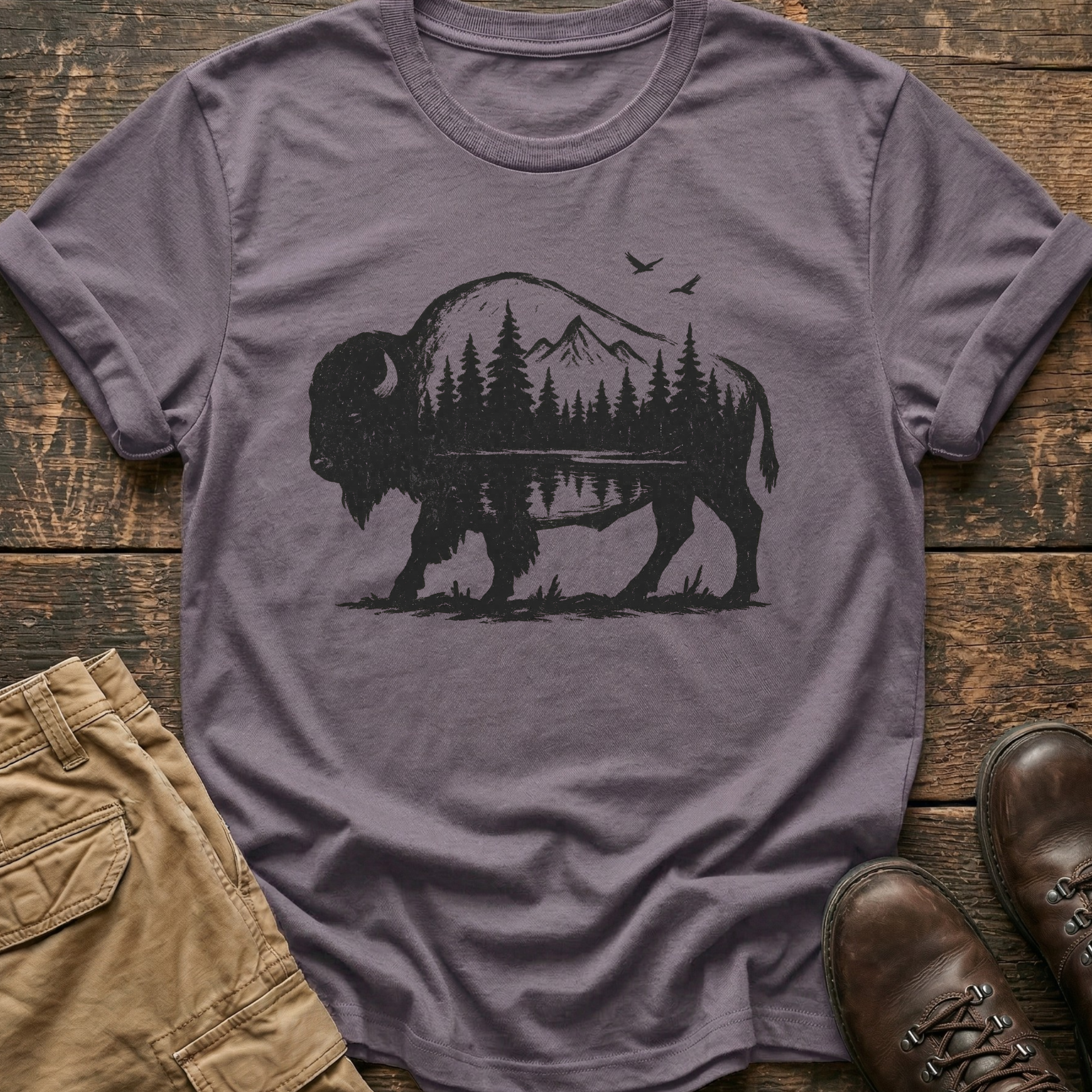 Bison Mountain Wildlife Tee