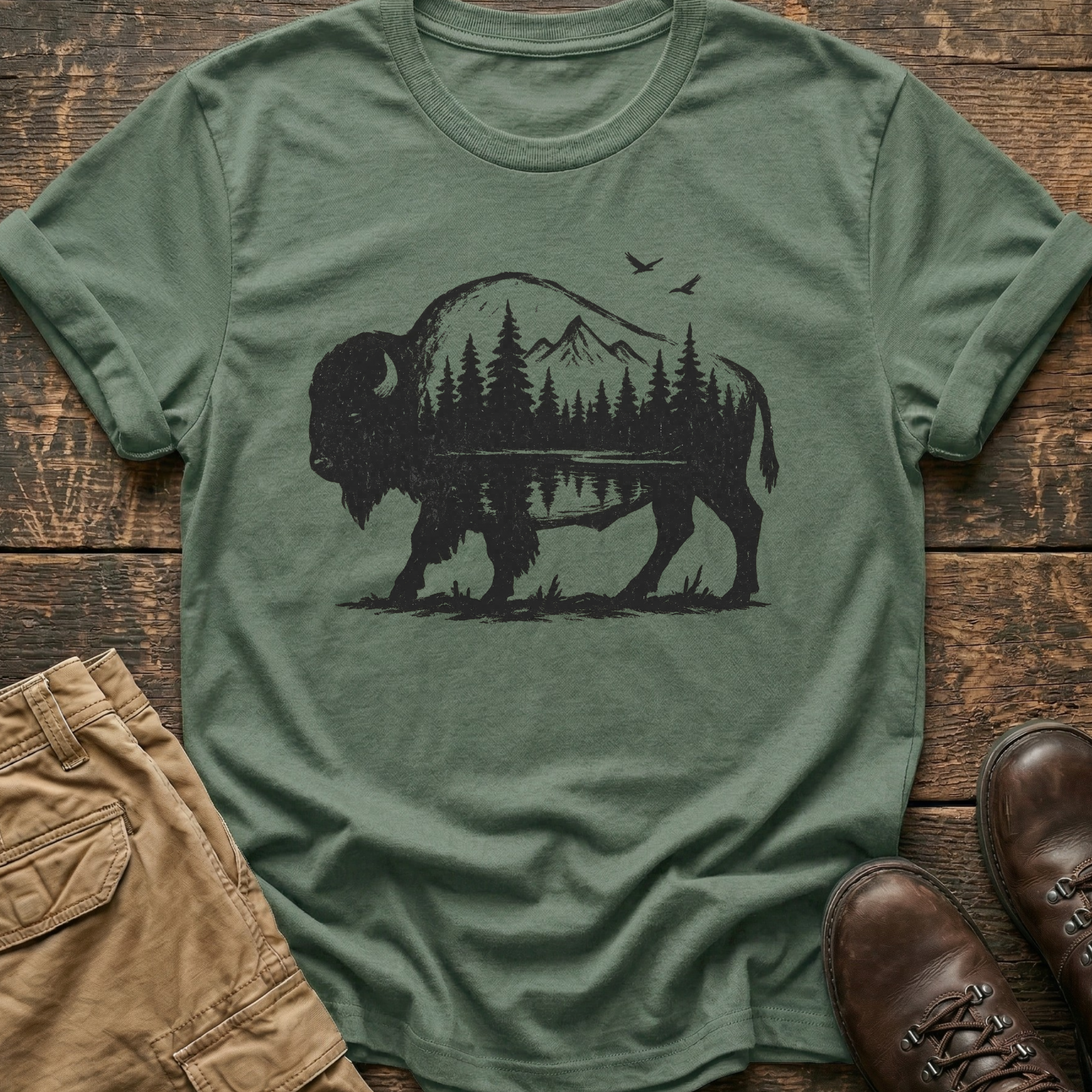Bison Mountain Wildlife Tee