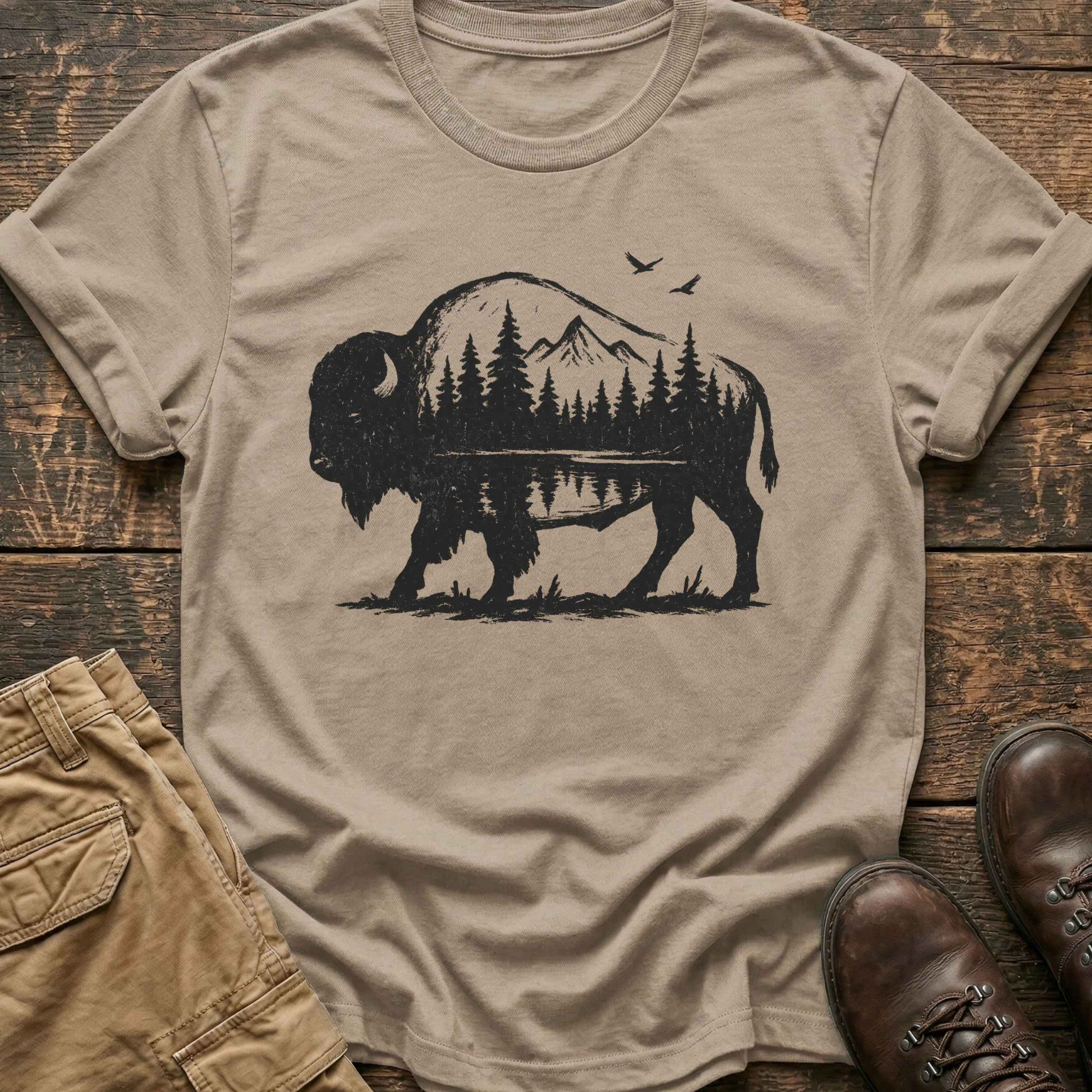 Bison Mountain Wildlife Tee