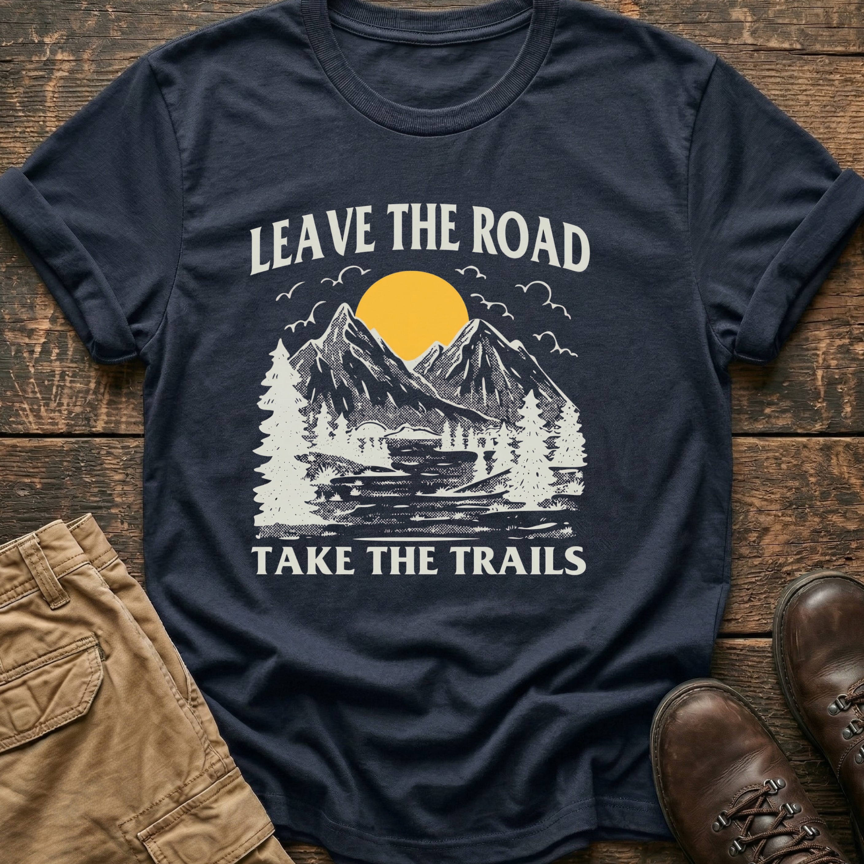Leave The Road Take The Trails Hiking Tee