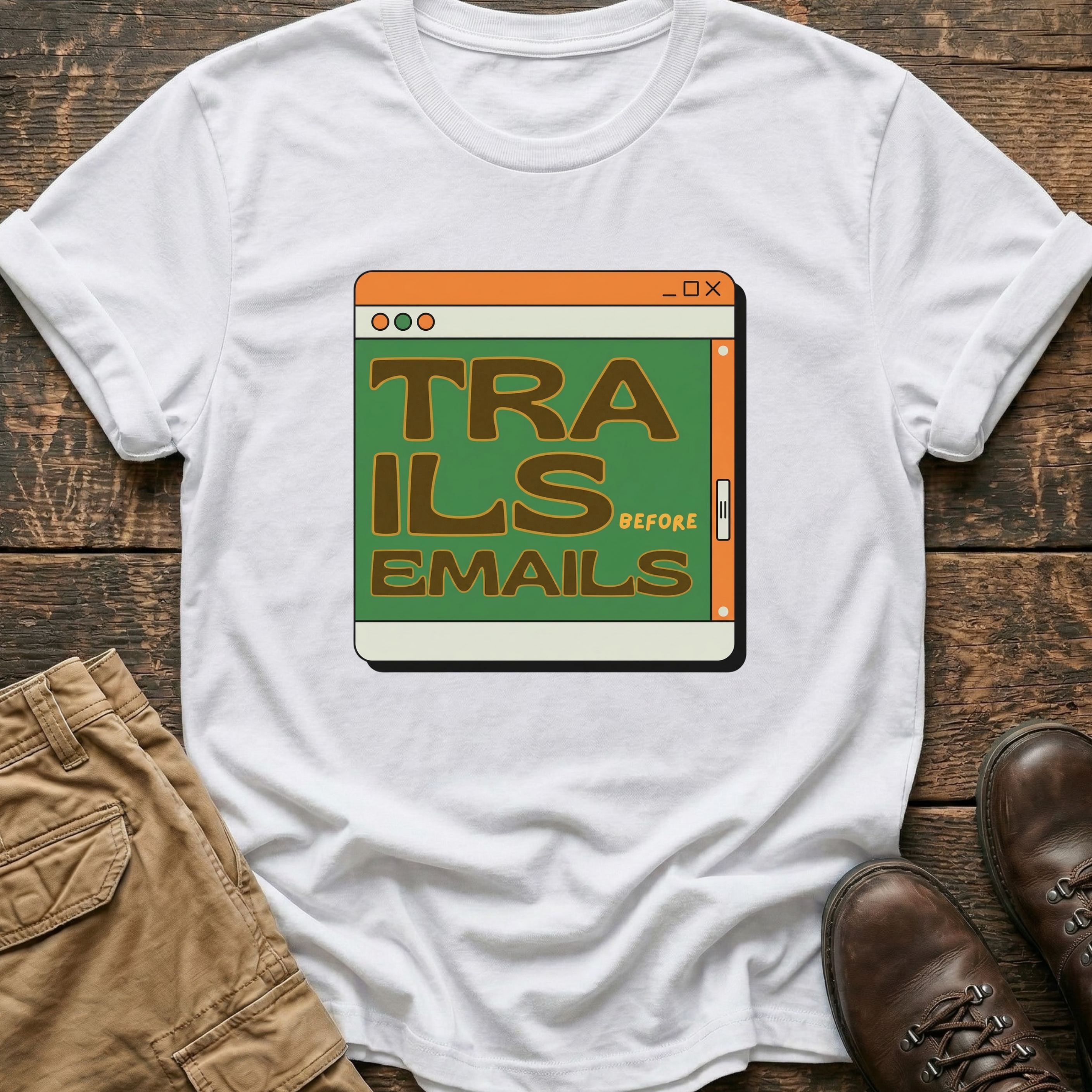 Trails Before Emails Hiking Tee