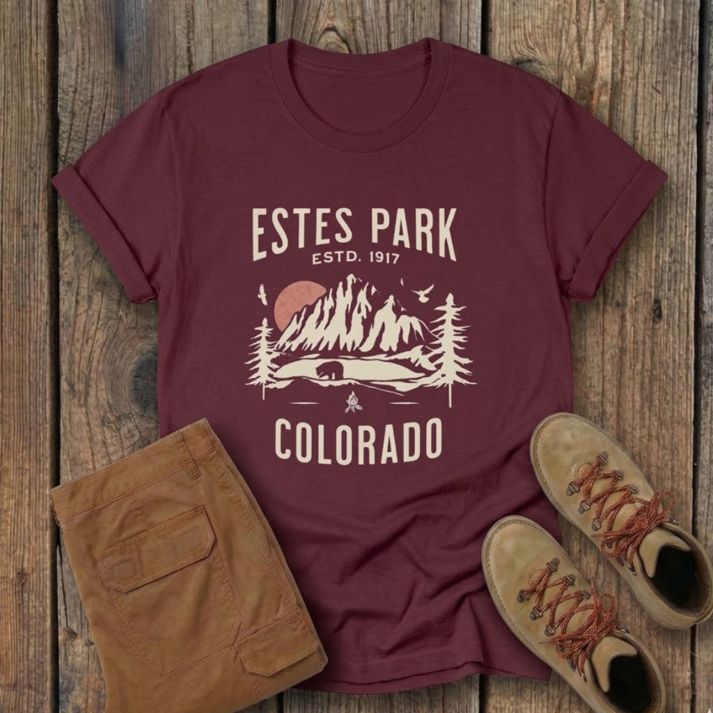 Estes Park Colorado Hiking Tee